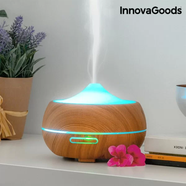 Aroma Diffuser Humidifier with Multicolour LED InnovaGoods IG812706 Wood 300 ml (Refurbished A)