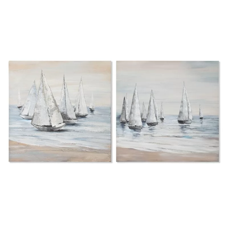 Painting Home ESPRIT Yachts Mediterranean 100 x 2,8 x 100 cm (2 Units)