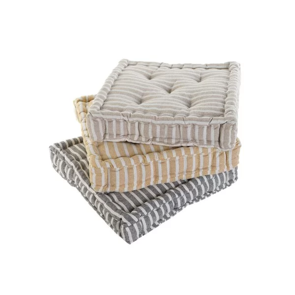 Cushion Home ESPRIT Yellow Beige Mediterranean 56 x 56 x 13 cm (3 Units)