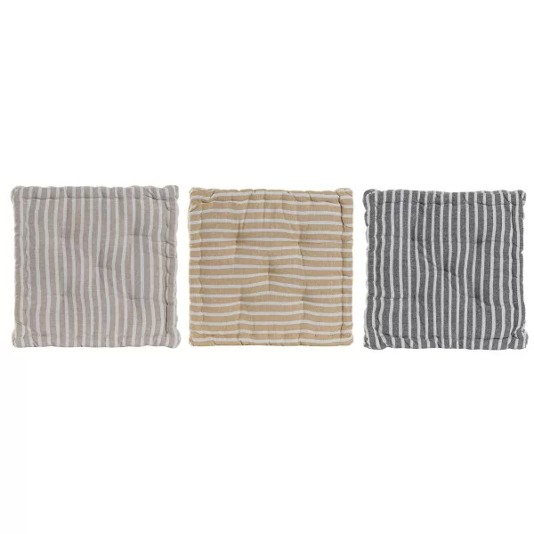 Cushion Home ESPRIT Yellow Beige Mediterranean 56 x 56 x 13 cm (3 Units)