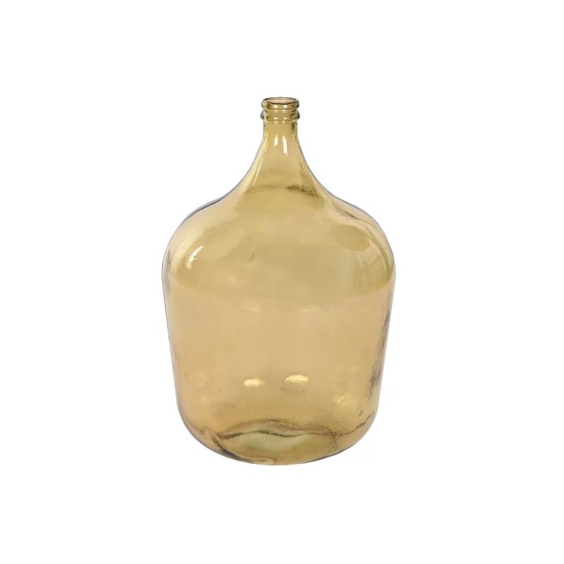 Vase Home ESPRIT Yellow Recycled glass 36 x 36 x 56 cm