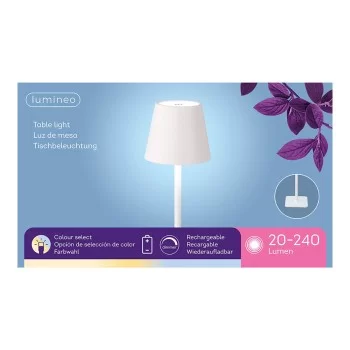 LED Table Lamp Lumineo 894378 White Metal 37 cm Rechargeable 2