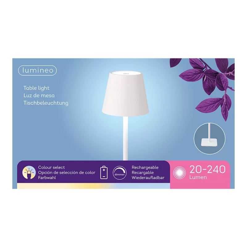 LED Table Lamp Lumineo 894378 White Metal 37 cm...