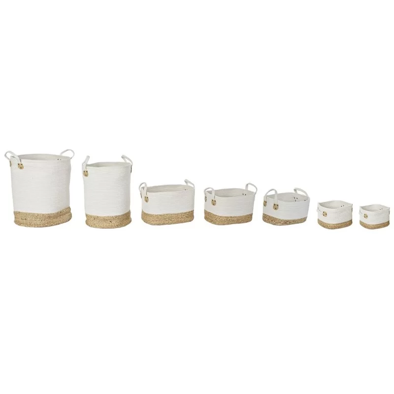 Basket set DKD Home Decor Cotton Fibre (42 x 42 x 52,5 cm)