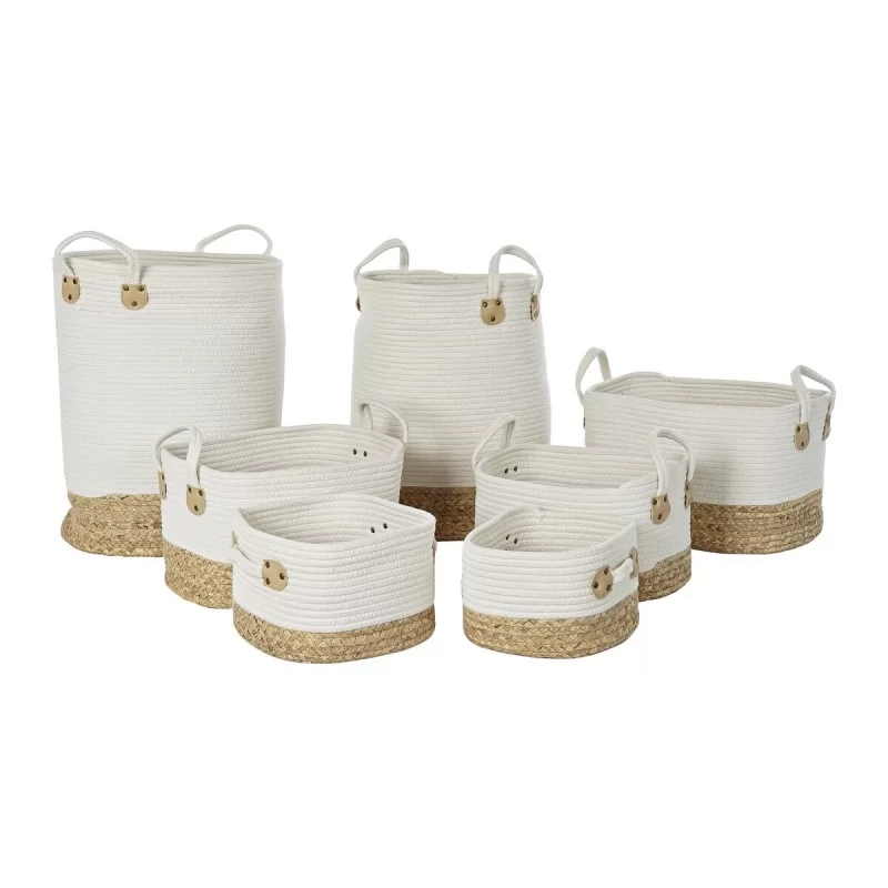 Basket set DKD Home Decor Cotton Fibre (42 x 42...