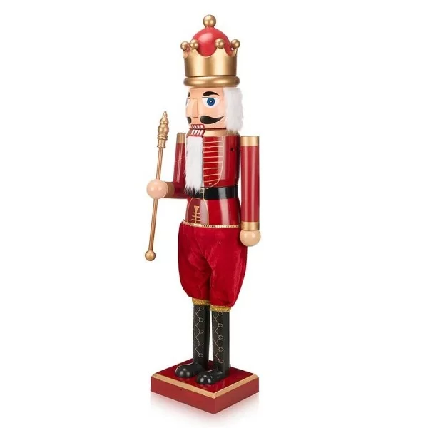 Decorative Figure Red Plastic Nutcracker Music Movement Extendable (Refurbished B)