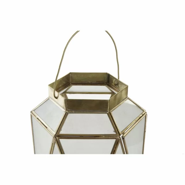 Lantern DKD Home Decor Crystal Golden Brass (18 x 20 x 23 cm)