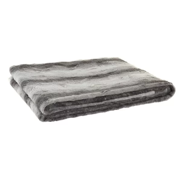 Blanket DKD Home Decor Animal 150 x 200 x 2 cm Grey White Bicoloured Moutain