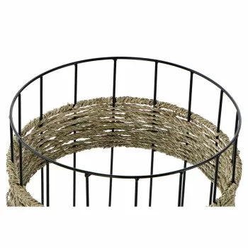 Basket set DKD Home Decor 8424001836628 Black Natural... 2