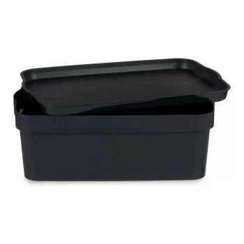 Storage Box with Lid Anthracite Plastic (21,5 x 11 x 32 cm) 2