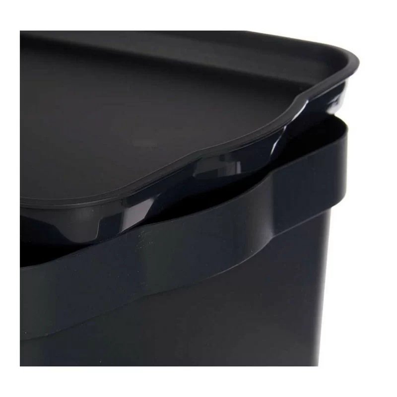 Storage Box with Lid Anthracite Plastic (21,5 x...