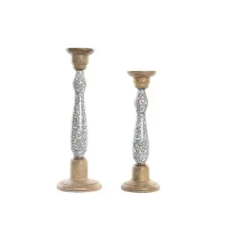 Candleholder DKD Home Decor Metal Mango wood (17 x 17 x...