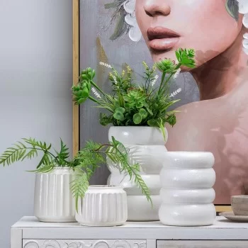 Vase Ceramic 16 x 16 x 16 cm White 2