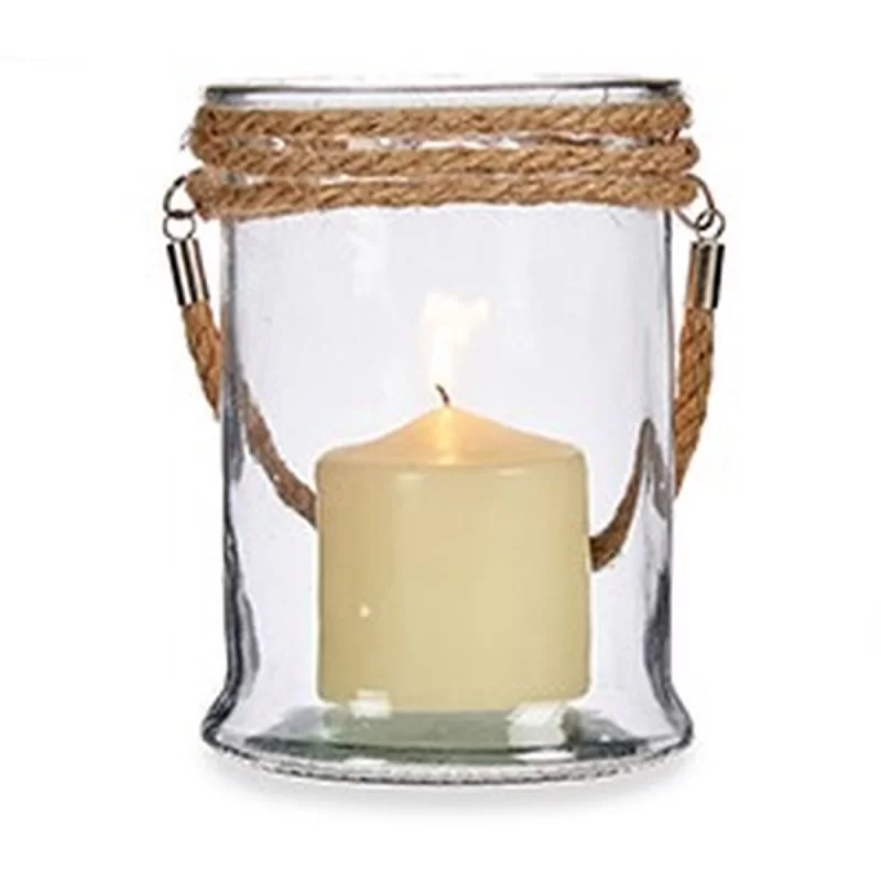Candleholder Transparent Glass Seagrass 12,5 x...