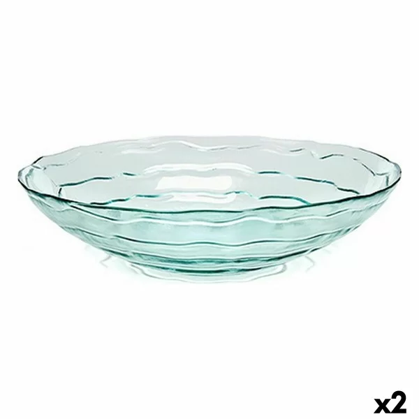 Centerpiece recycled glass Transparent 39 x 9,5 x 39 cm (2 Units)