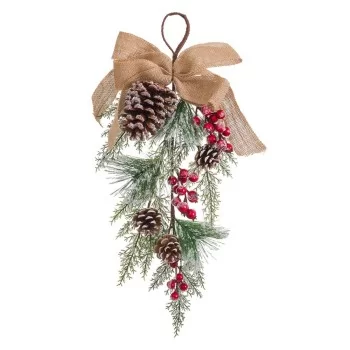 Door Hanger Christmas White Red Green Natural Rattan...