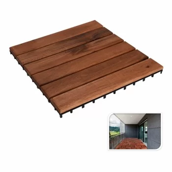 Interlocking Floor Tile Progarden Brown Acacia 9 Pieces...