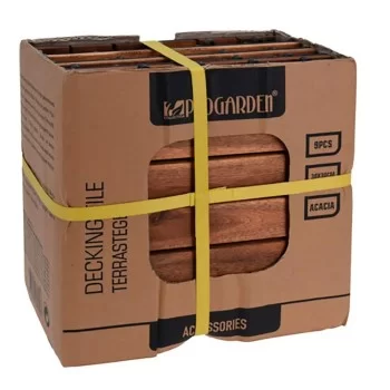 Interlocking Floor Tile Progarden Brown Acacia 9 Pieces... 2