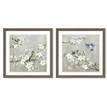Canvas DKD Home Decor 63 x 3 x 63 cm 60 x 3 x 60 cm Birds...