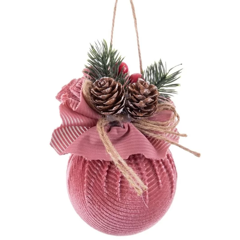 Christmas Baubles Multicolour Pink Corduroy...