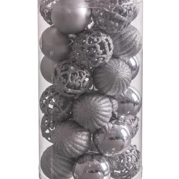 Christmas Baubles Silver Plastic 5 x 5 x 5 cm (30 Units) 2