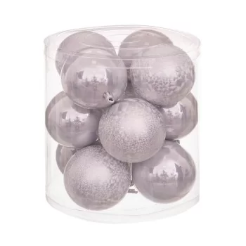 Christmas Baubles Silver Plastic 8 x 8 x 8 cm (12 Units) 2