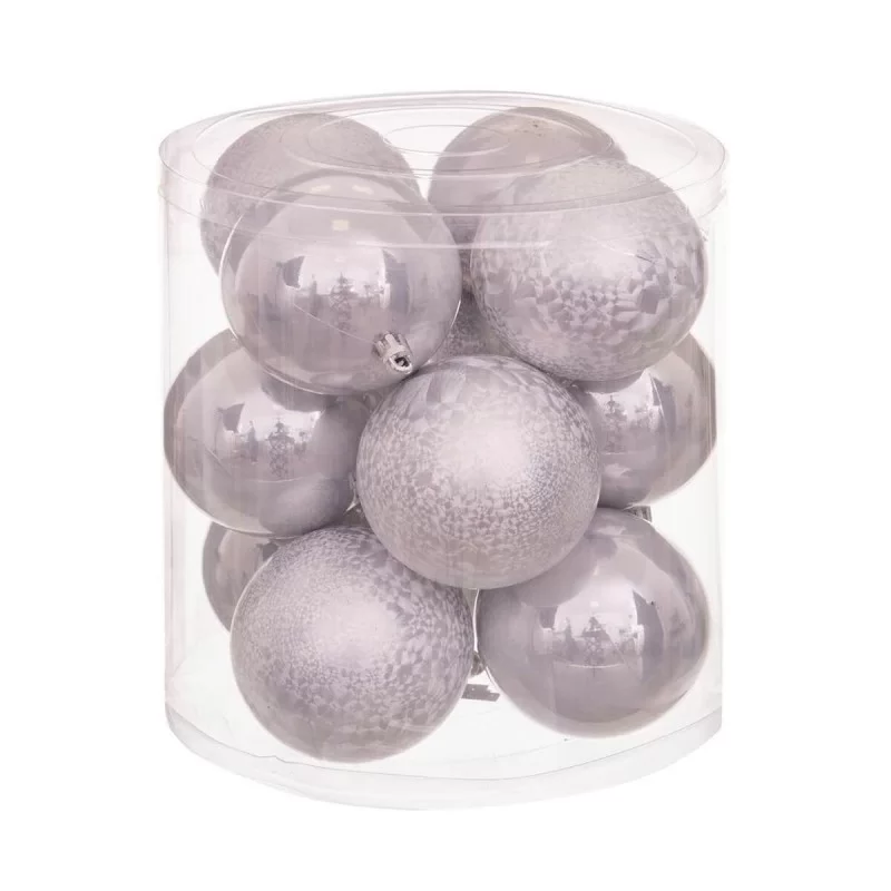 Christmas Baubles Silver Plastic 8 x 8 x 8 cm...
