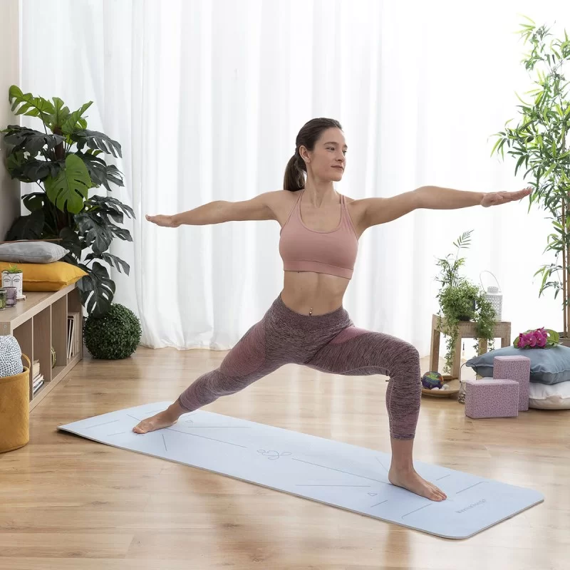 Non-slip Yoga Mat with Position Lines and...
