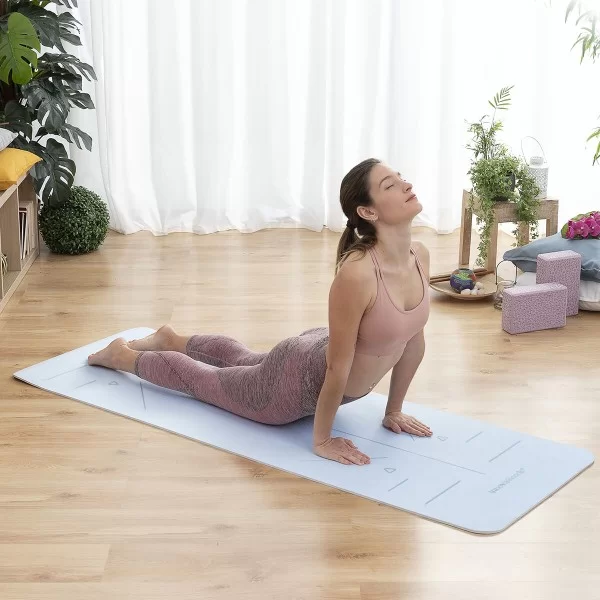 Non-slip Yoga Mat with Position Lines and Exercise Guide Asamat InnovaGoods Blue (Refurbished A)