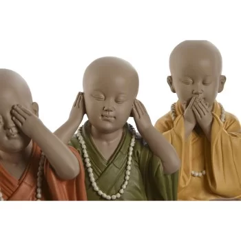 Decorative Figure Home ESPRIT Yellow Green Orange Monk... 2