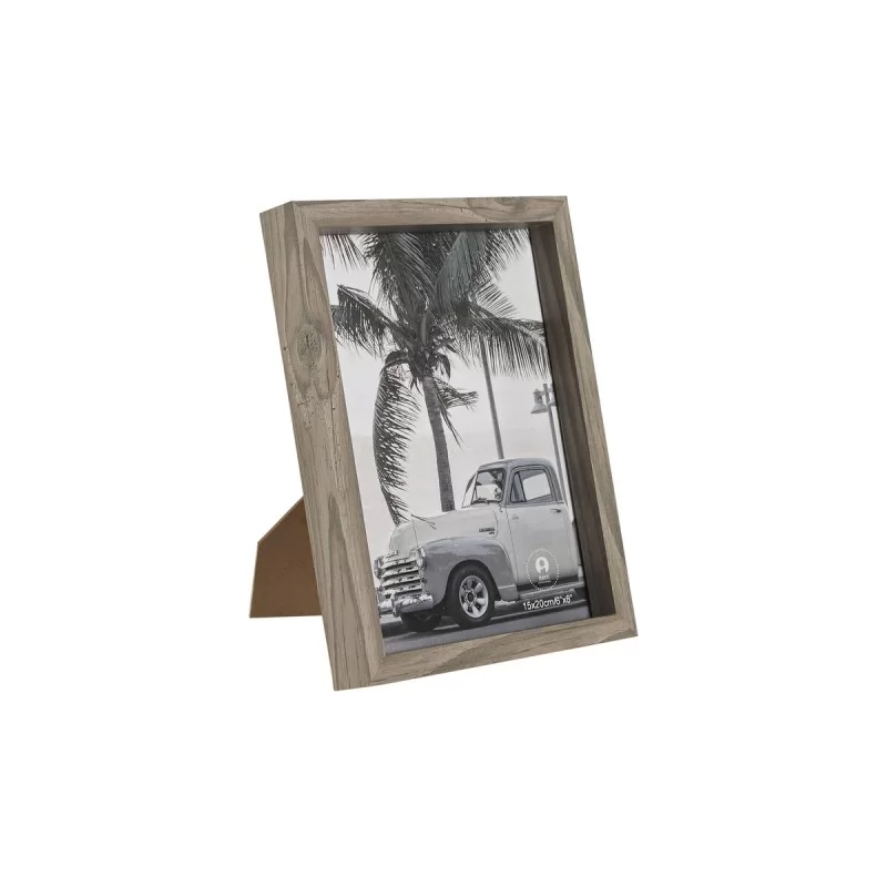 Photo frame Home ESPRIT Grey Crystal MDF Wood Romantic 16,5 x 2,5 x 21,5 cm