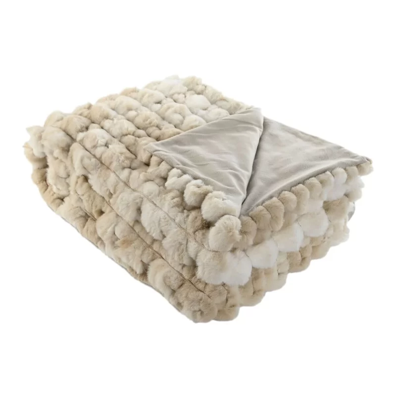 Blanket Home ESPRIT Beige Light brown 130 x 170 x 0,5 cm