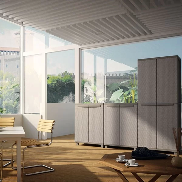 Broom cupboard Terry Jrattan 370 Grey Resin 68 x 37,5 x 91,5 cm 1 Shelves