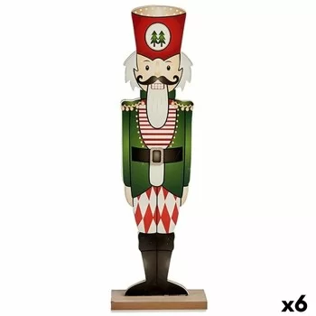 Decorative Figure Nutcracker White Black Red Green Wood...