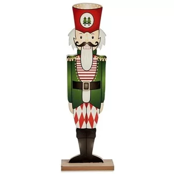 Decorative Figure Nutcracker White Black Red Green Wood... 2