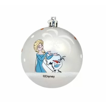 Christmas Bauble Frozen Memories Silver 6 Units Plastic...