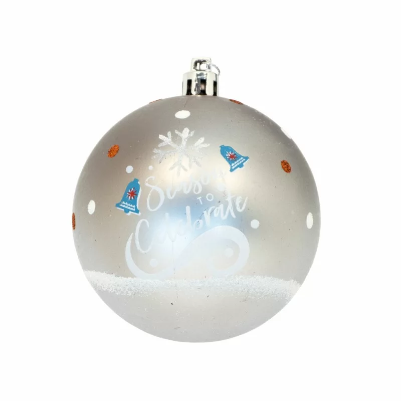 Christmas Bauble Frozen Memories Silver 6 Units...
