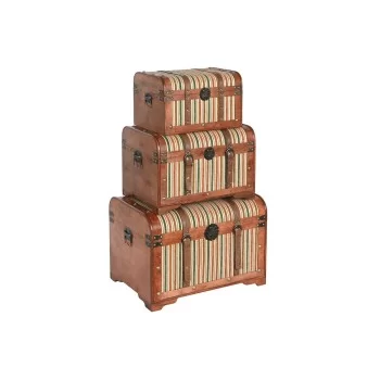 Set of Chests Home ESPRIT Brown Multicolour Wood Canvas...
