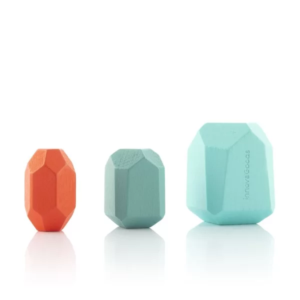 Stacking Wooden Balancing Stones Wotonys InnovaGoods 16 Pieces