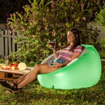 Inflatable Armchair with Multicoloured LED and Remote...