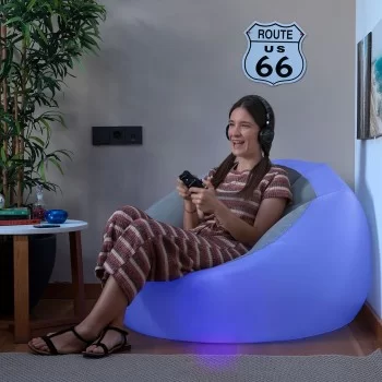 Inflatable Armchair with Multicoloured LED and Remote... 2