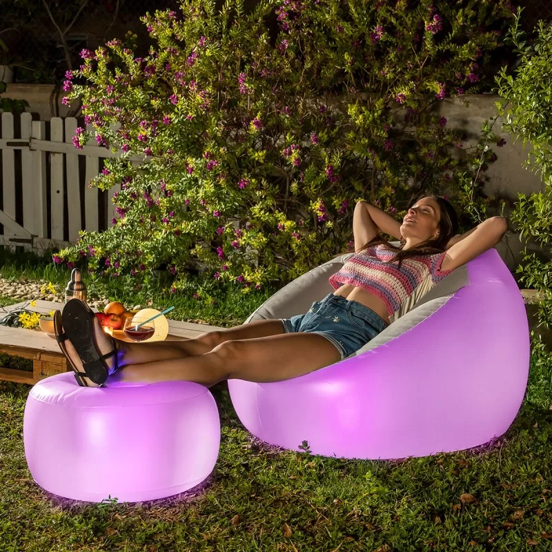 Inflatable Armchair with Multicoloured LED and...