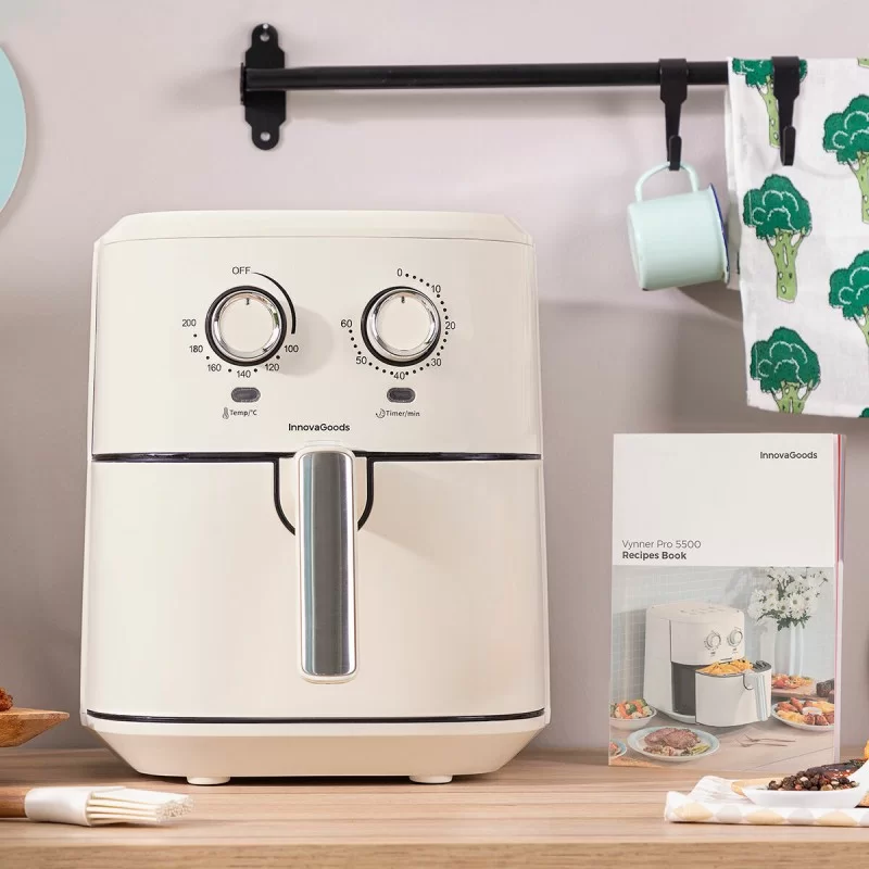 No-Oil Fryer InnovaGoods Stainless steel Cream...