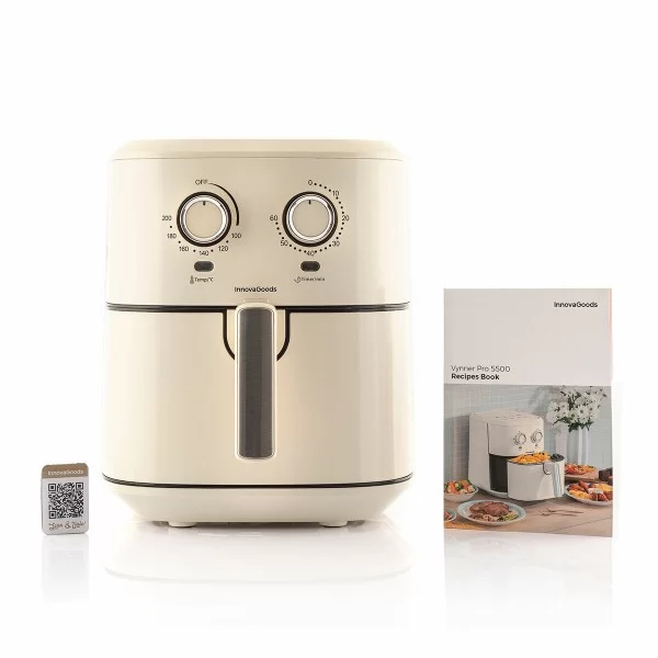 No-Oil Fryer InnovaGoods Stainless steel Cream 5,5 L 1700 W (Refurbished B)
