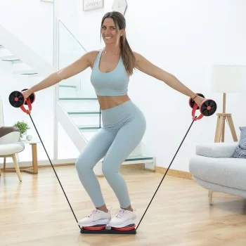Abdominal Roller with Rotating Discs, Elastic Bands and...
