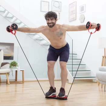 Abdominal Roller with Rotating Discs, Elastic Bands and... 2