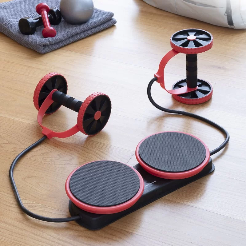 Abdominal Roller with Rotating Discs, Elastic...