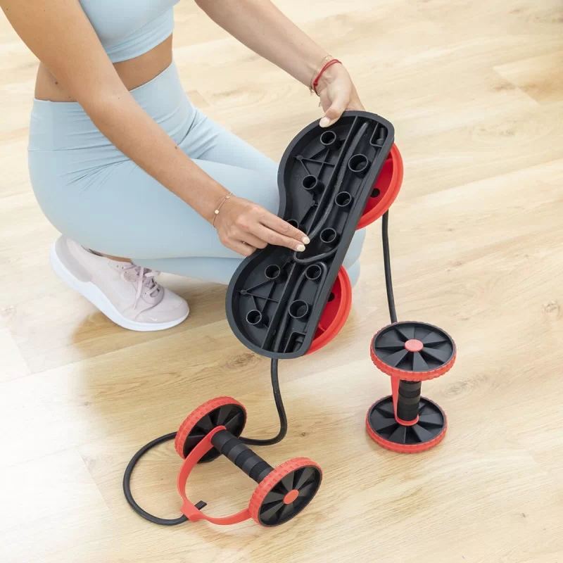 Abdominal Roller with Rotating Discs, Elastic...