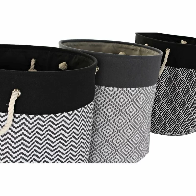 Laundry basket DKD Home Decor Printed Black...