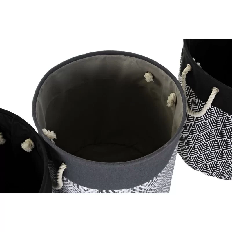 Laundry basket DKD Home Decor Printed Black...